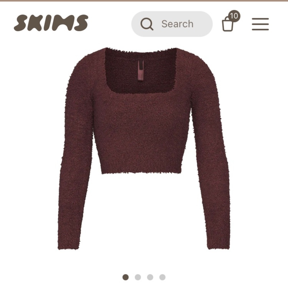 Skims Cozy Knit Scoop Neck Crop Top